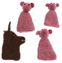 PAPOOSE - felt finger puppets gift boxed set, 3 little pigs
